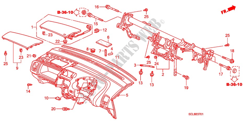 INSTRUMENTENBRETT(RH) für Honda CITY S 4 Türen 5 gang-Schaltgetriebe 2007