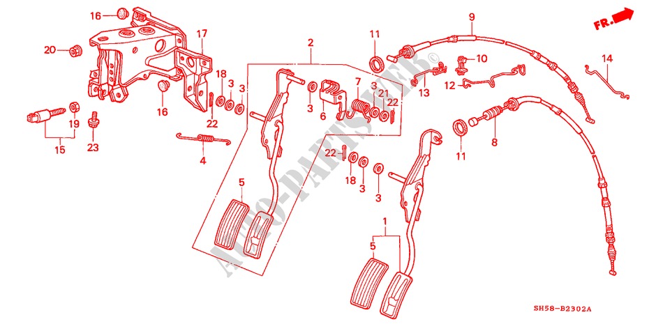 GASPEDAL(2) für Honda CIVIC SHUTTLE GL 5 Türen 5 gang-Schaltgetriebe 1990