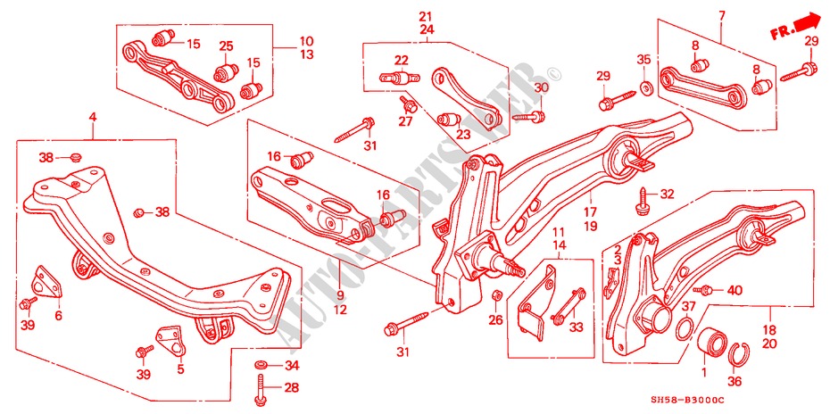 HINTEN STABILISATOR/HINTEN UNTERER ARM für Honda CIVIC WAGON RTX 5 Türen 5 gang-Schaltgetriebe 1989
