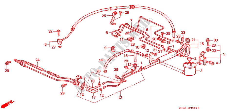 SERVOLENK LEITUNGEN(2) für Honda CIVIC SHUTTLE GL 5 Türen 5 gang-Schaltgetriebe 1990