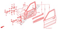 TUERTAFELN, VORNE für Honda CONCERTO EX 4 Türen 5 gang-Schaltgetriebe 1990