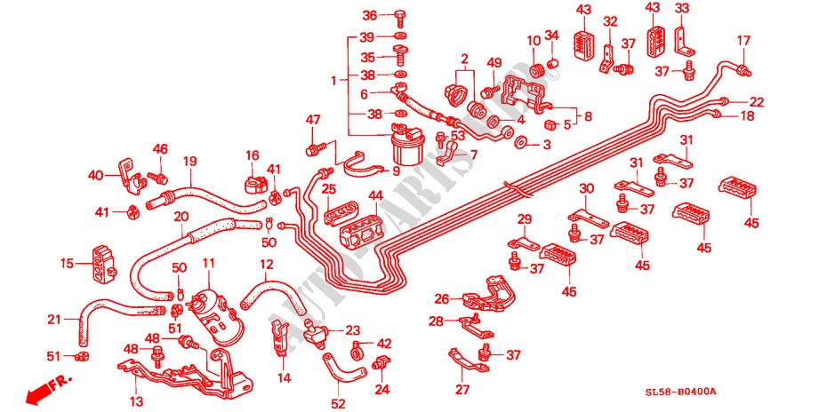 KRAFTSTOFFLEITUNG(1) für Honda VIGOR STD 4 Türen 4 gang automatikgetriebe 1994