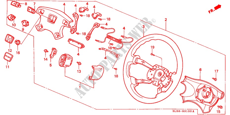 LENKRAD(1) für Honda VIGOR STD 4 Türen 4 gang automatikgetriebe 1994