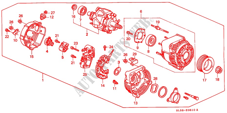 LICHTMASCHINE(ND) für Honda VIGOR STD 4 Türen 4 gang automatikgetriebe 1994