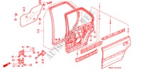 TUERBLECHE, HINTEN für Honda ACCORD EXI 4 Türen 4 gang automatikgetriebe 1991