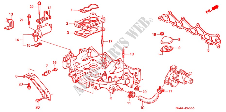 ANSAUGKRUEMMER(VERGASER) für Honda ACCORD EX 4 Türen 4 gang automatikgetriebe 1991