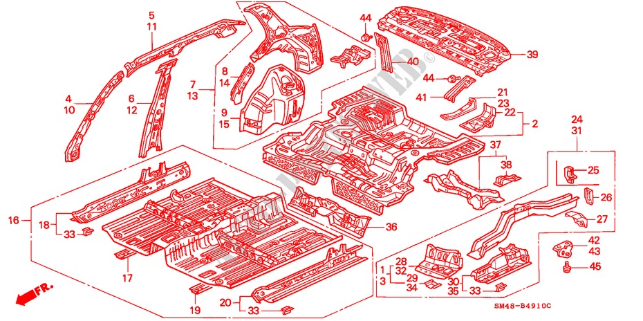 GEHAEUSESTRUKTUR(2) für Honda ACCORD EX 4 Türen 5 gang-Schaltgetriebe 1992