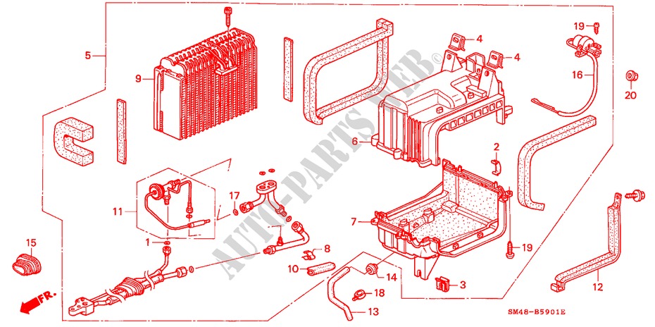 KLIMAANLAGE(EINHEIT) (2) für Honda ACCORD EXI 4 Türen 4 gang automatikgetriebe 1991