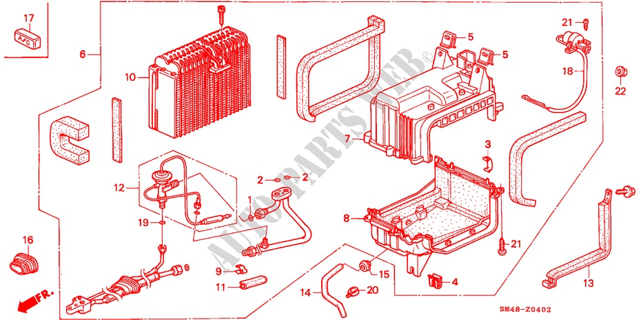 KLIMAANLAGE(EINHEIT) (3) für Honda ACCORD EX 4 Türen 5 gang-Schaltgetriebe 1993