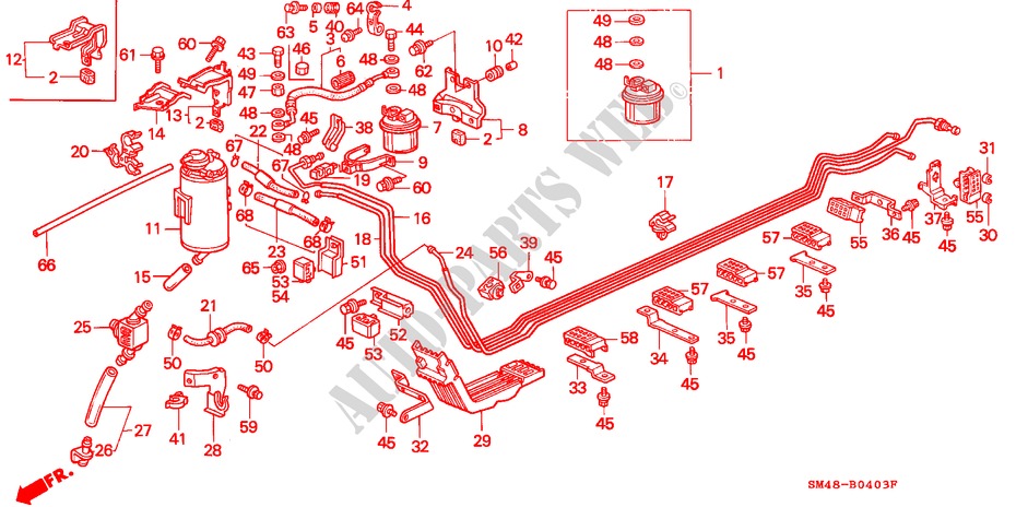 KRAFTSTOFFLEITUNG(3) für Honda ACCORD EXI 4 Türen 4 gang automatikgetriebe 1991