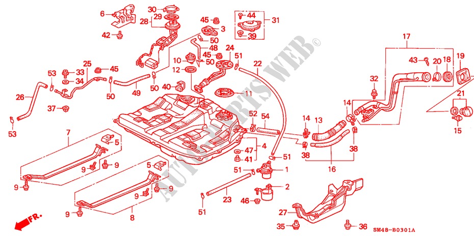 KRAFTSTOFFTANK(2) für Honda ACCORD EX 4 Türen 5 gang-Schaltgetriebe 1992