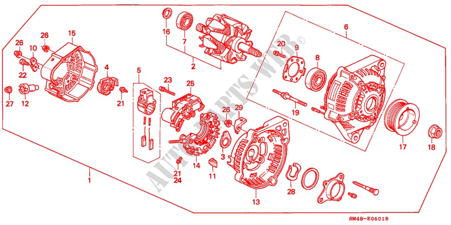LICHTMASCHINE(ND) für Honda ACCORD EX 4 Türen 5 gang-Schaltgetriebe 1992