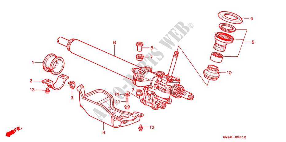SERVOLENKGETRIEBE(1) für Honda ACCORD EX 4 Türen 4 gang automatikgetriebe 1991