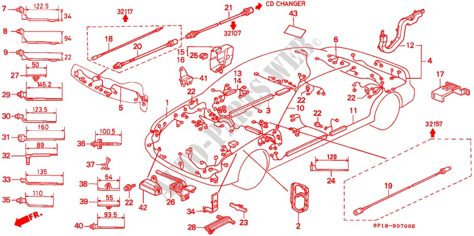 KABELBAUM für Honda LEGEND COUPE LEGEND 2 Türen 4 gang automatikgetriebe 1992