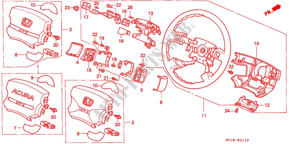 LENKRAD(SRS) für Honda LEGEND COUPE LEGEND 2 Türen 4 gang automatikgetriebe 1992