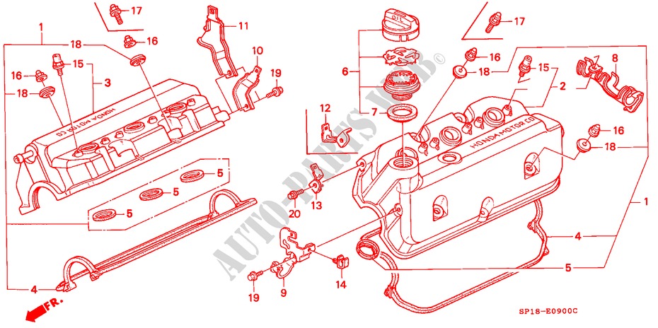ZYLINDERKOPFDECKEL für Honda LEGEND COUPE LEGEND 2 Türen 4 gang automatikgetriebe 1992