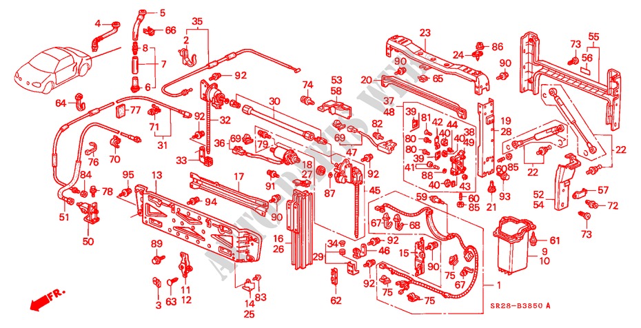DACHANHEBER für Honda CIVIC CRX SI-T 2 Türen 5 gang-Schaltgetriebe 1992