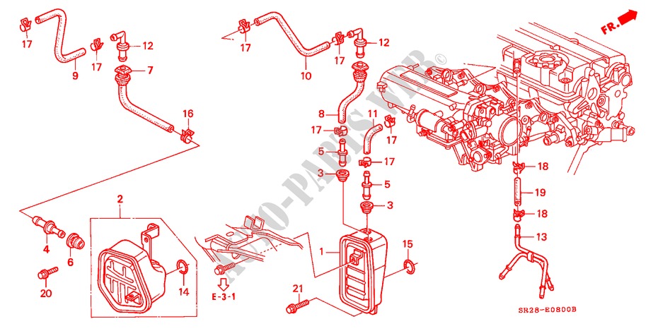 ENTLUEFTUNGSKAMMER für Honda CIVIC CRX SI-T 2 Türen 5 gang-Schaltgetriebe 1992