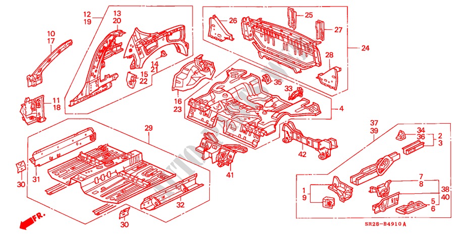 GEHAEUSESTRUKTUR(2) für Honda CIVIC CRX SI-T 2 Türen 5 gang-Schaltgetriebe 1992