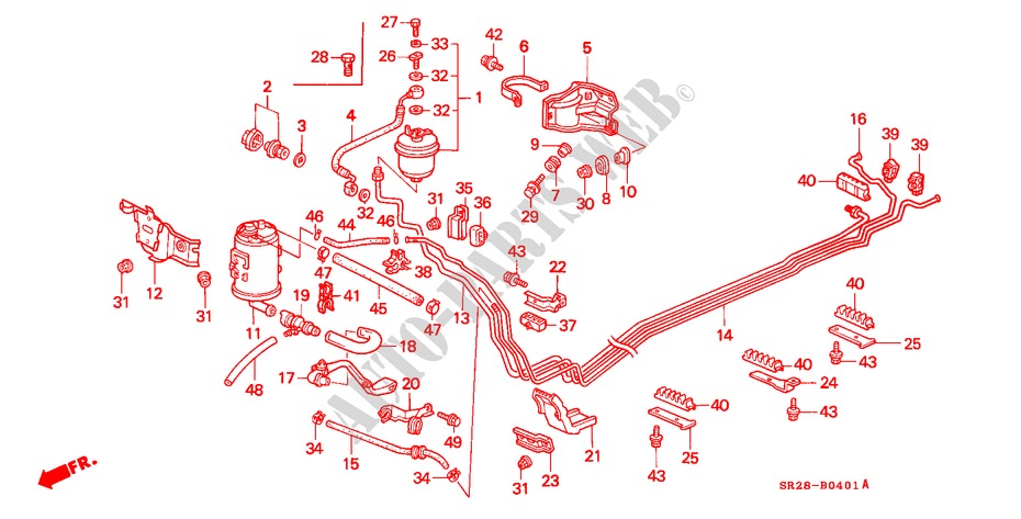 KRAFTSTOFFLEITUNG(2) für Honda CIVIC CRX SIR 2 Türen 5 gang-Schaltgetriebe 1995