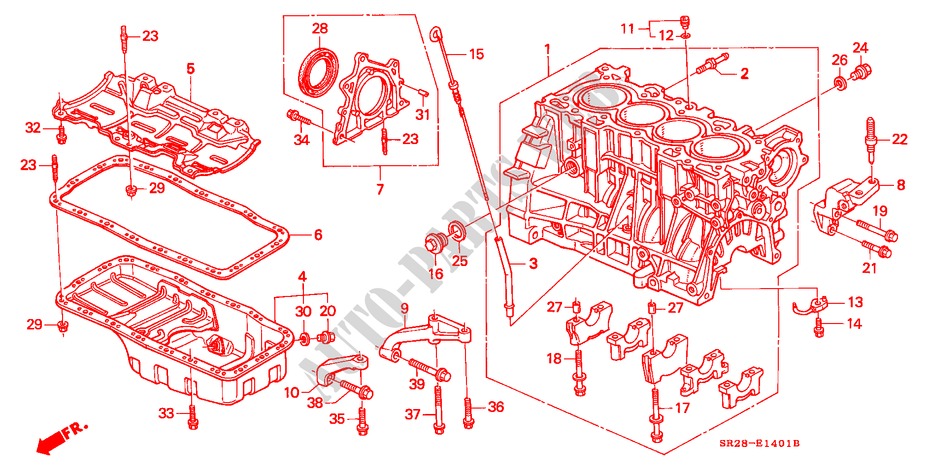 ZYLINDERBLOCK/OELWANNE (2) für Honda CIVIC CRX SIR-T 2 Türen 5 gang-Schaltgetriebe 1992