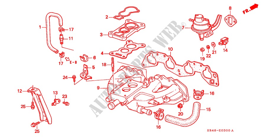 ANSAUGKRUEMMER(VERGASER 1) für Honda CIVIC 1.5EX 4 Türen 4 gang automatikgetriebe 1992