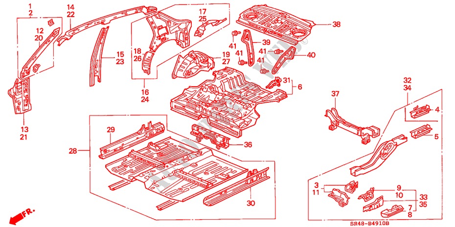 INNENBLECHE für Honda CIVIC 1.5EX 4 Türen 4 gang automatikgetriebe 1992