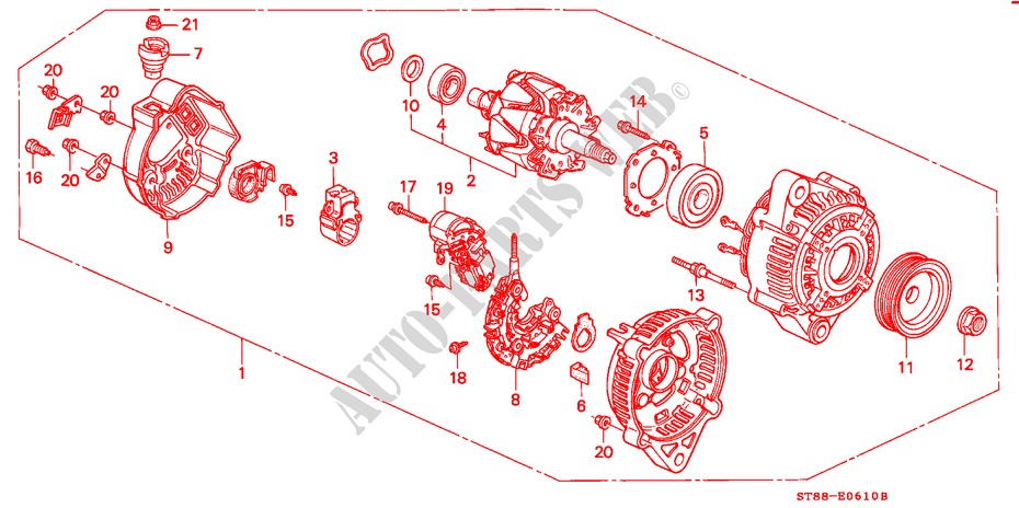 LICHTMASCHINE(DENSO) für Honda INTEGRA GS-R 4 Türen 4 gang automatikgetriebe 1998