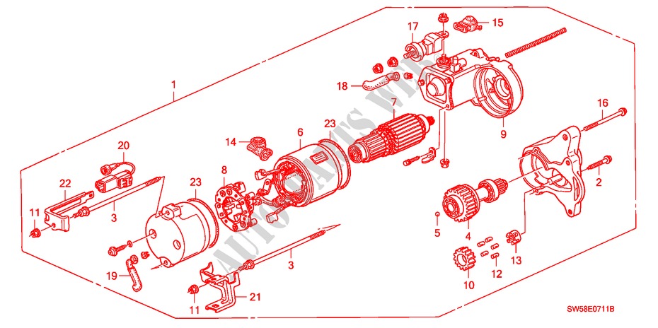 ANLASSER(DENSO) für Honda ACURA 3.2TL 3.2TL 4 Türen 4 gang automatikgetriebe 1996