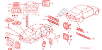 EMBLEME/WARNETIKETTEN für Honda LEGEND LEGEND 4 Türen 4 gang automatikgetriebe 1998