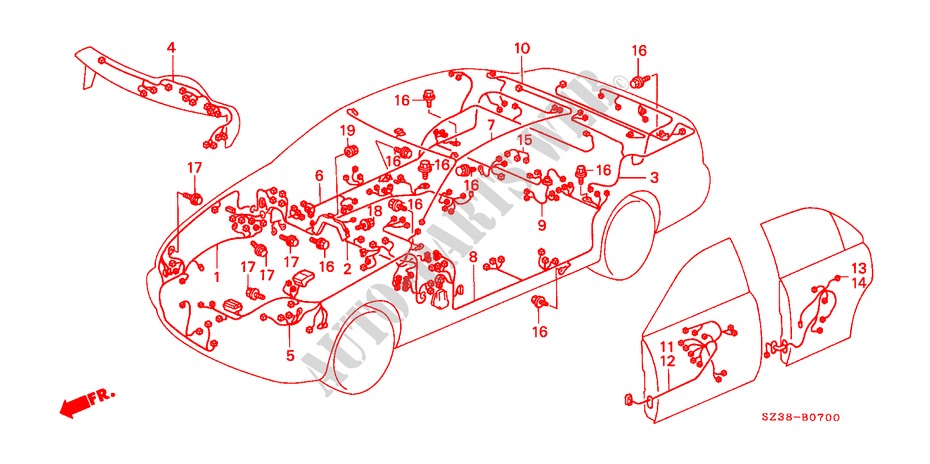 KABELBAUM(LH) für Honda LEGEND LEGEND 4 Türen 4 gang automatikgetriebe 1998
