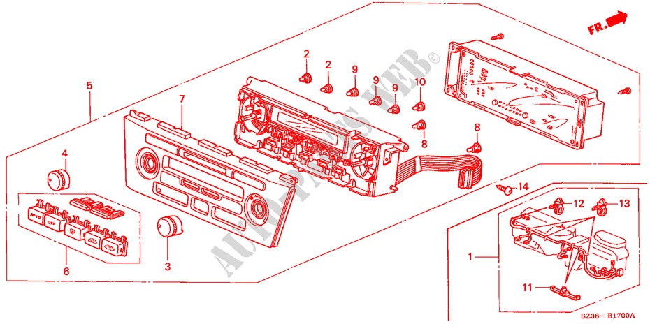 KLIMAANLAGE, AUTOMATISCH REGLER(LH)(1) für Honda LEGEND LEGEND 4 Türen 4 gang automatikgetriebe 1996
