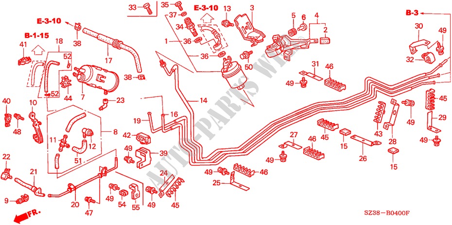 KRAFTSTOFFLEITUNG(LH)(1) für Honda LEGEND LEGEND 4 Türen 4 gang automatikgetriebe 1996