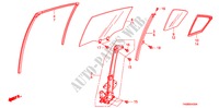 HINTERE TUERFENSTERSCHEIBE/REGLER für Honda ACCORD 2.0EX 4 Türen 5 gang-Schaltgetriebe 2011