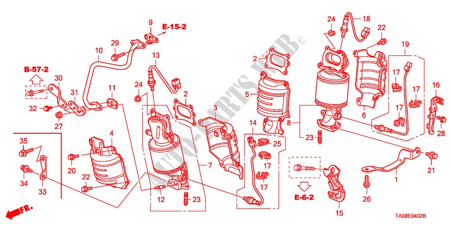KONVERTER(3.5L) für Honda ACCORD 3.5EX 4 Türen 5 gang automatikgetriebe 2011