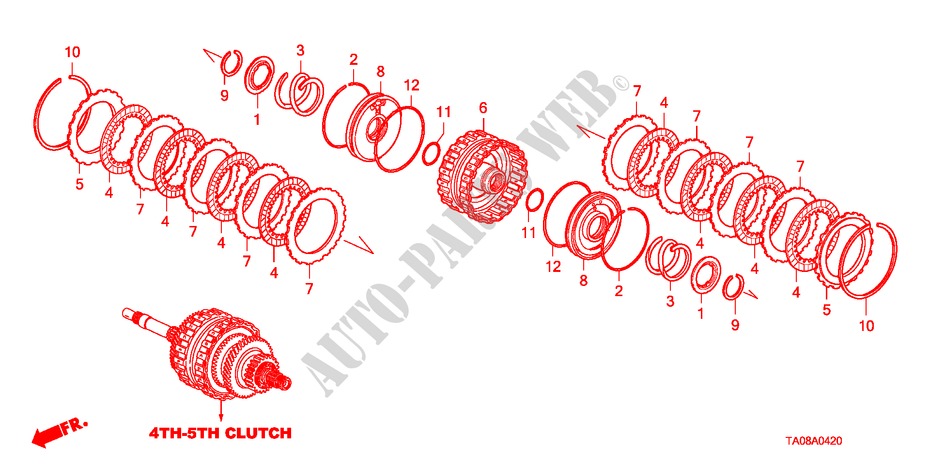 KUPPLUNG(4. 5. GANG)(L4) für Honda ACCORD 2.0EX 4 Türen 5 gang automatikgetriebe 2008
