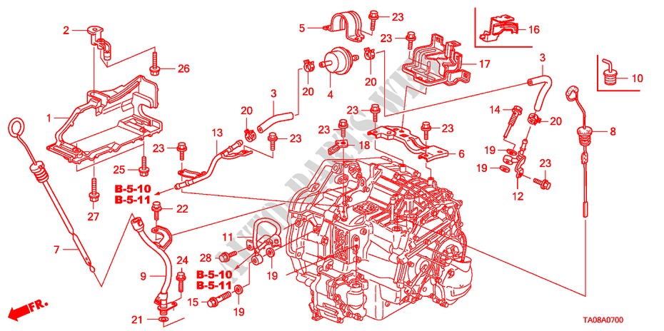 OELSTANDMESSER/ATF LEITUNG(L4)(1) für Honda ACCORD 2.0EX 4 Türen 5 gang automatikgetriebe 2008