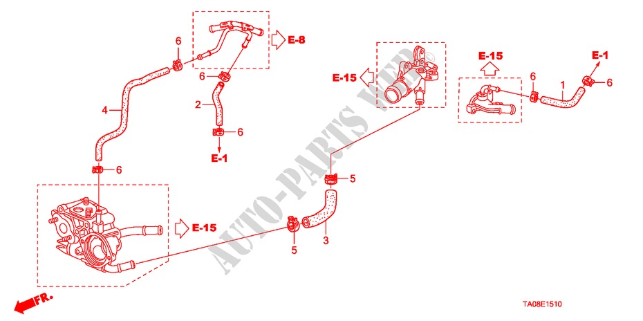 WASSERSCHLAUCH(2.0L) für Honda ACCORD 2.0EX 4 Türen 5 gang-Schaltgetriebe 2008