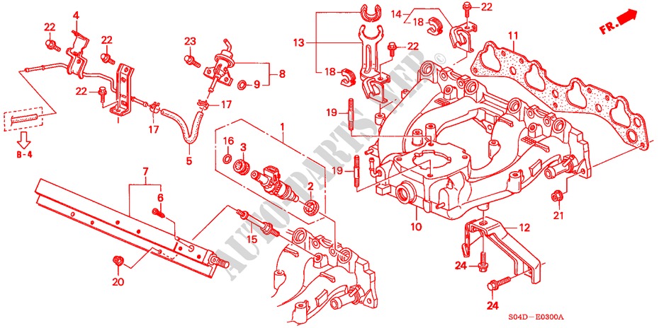 ANSAUGKRUEMMER(1) für Honda BALLADE BASE 4 Türen 5 gang-Schaltgetriebe 1999