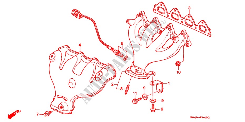 AUSPUFFKRUEMMER(3) für Honda CIVIC LEI 4 Türen 5 gang-Schaltgetriebe 1999