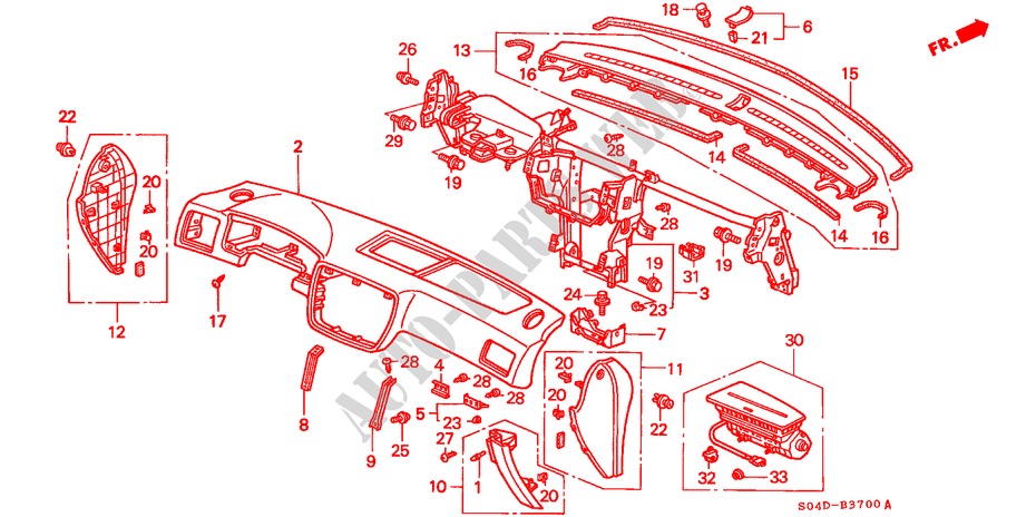 INSTRUMENTENBRETT(LH) für Honda CIVIC LEI 4 Türen 5 gang-Schaltgetriebe 1999