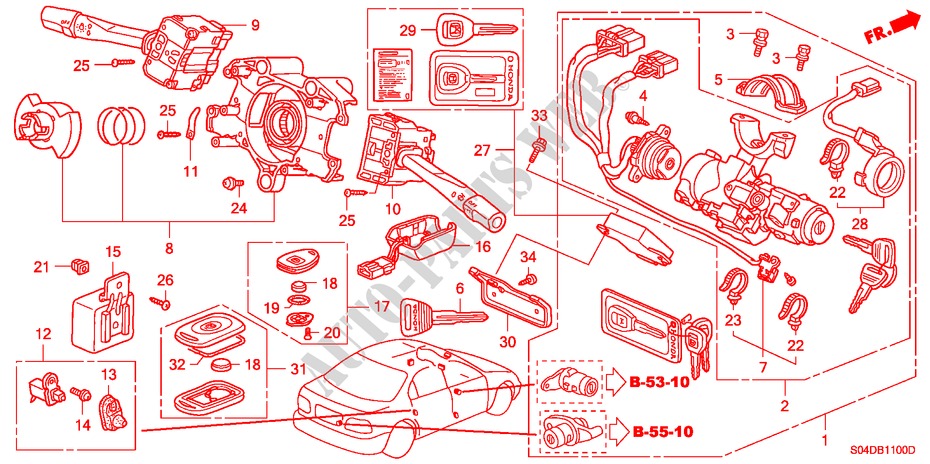 KOMBISCHALTER(LH) für Honda CIVIC LEI 4 Türen 5 gang-Schaltgetriebe 1999