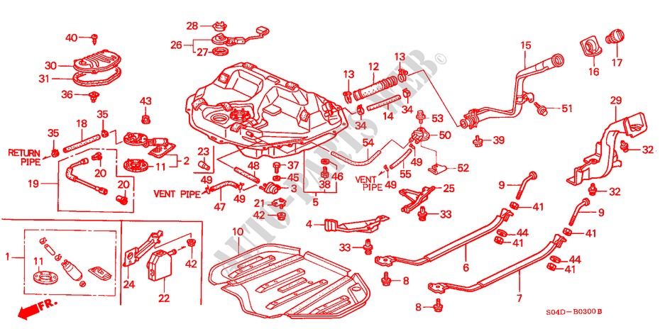 KRAFTSTOFFTANK für Honda BALLADE 160I VTEC 4 Türen 5 gang-Schaltgetriebe 1997