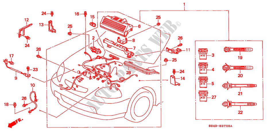 MOTORKABELBAUM (LH) für Honda CIVIC LEI 4 Türen 5 gang-Schaltgetriebe 1999