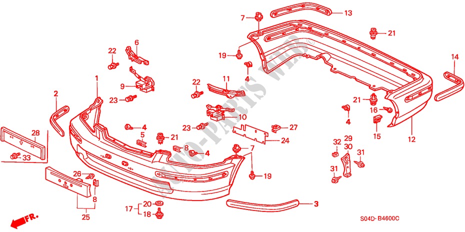 STOSSFAENGER(1) für Honda BALLADE BASE 4 Türen 5 gang-Schaltgetriebe 1999