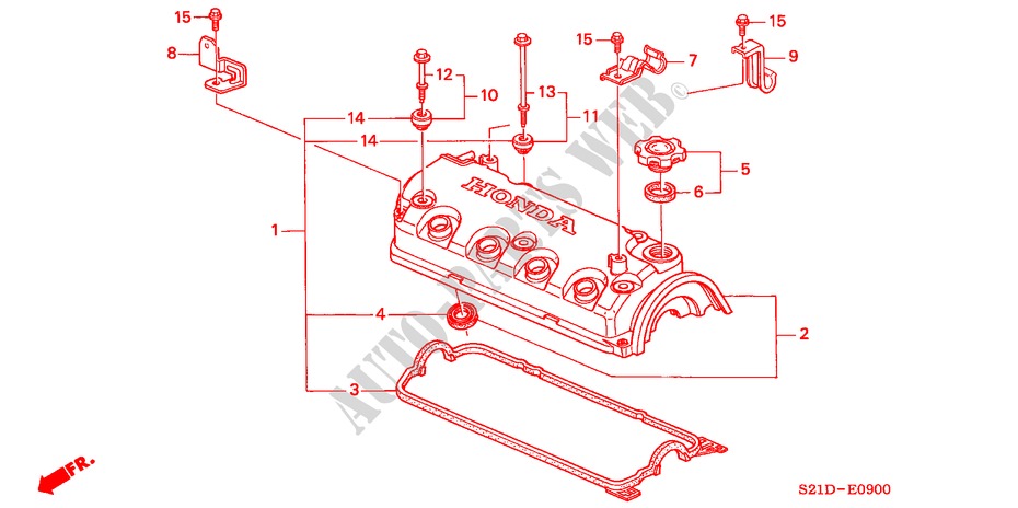 ZYLINDERKOPFDECKEL(1) für Honda BALLADE BASE 4 Türen 5 gang-Schaltgetriebe 2000
