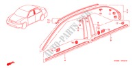 ZIERLEISTE für Honda CIVIC 1.6LS 4 Türen 5 gang-Schaltgetriebe 2002