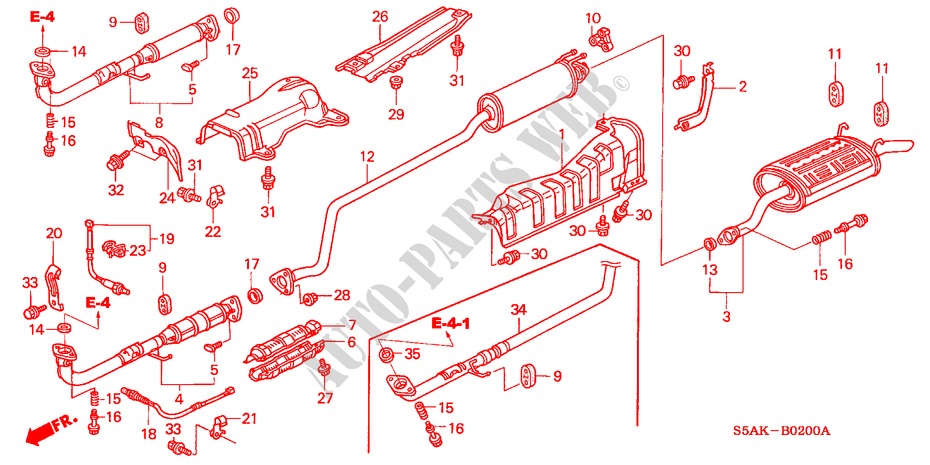 AUSPUFFROHR/SCHALLDAEMPFER für Honda CIVIC 1.4I 4 Türen 5 gang-Schaltgetriebe 2001
