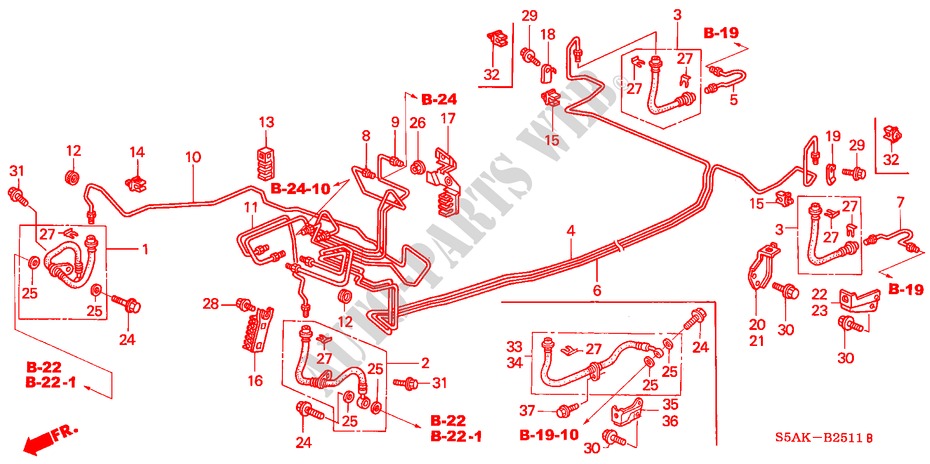 BREMSLEITUNGEN(ABS)(LH)(2) für Honda CIVIC 1.6LS 4 Türen 5 gang-Schaltgetriebe 2003