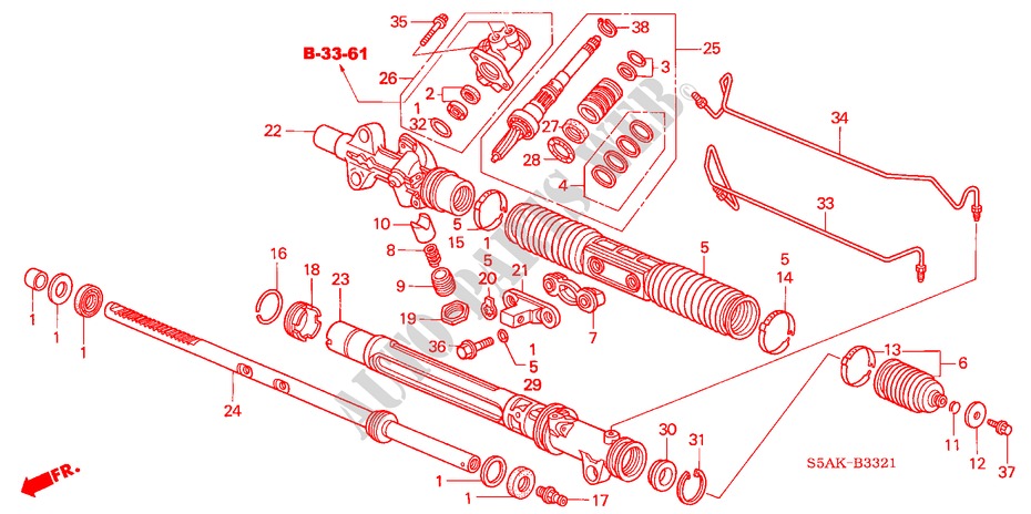 GETRIEBE, SERVOLENKUNG(HPS)(RH) für Honda CIVIC GLI 4 Türen 5 gang-Schaltgetriebe 2003